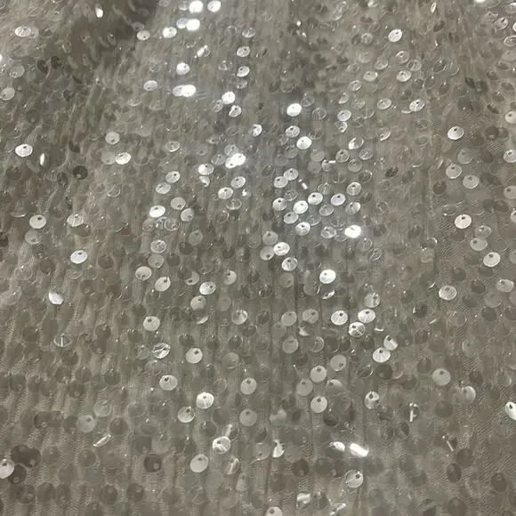 NEW Soieblu Off White Long Sequin Dress Women's Size Medium NWT - Picture 3 of 9